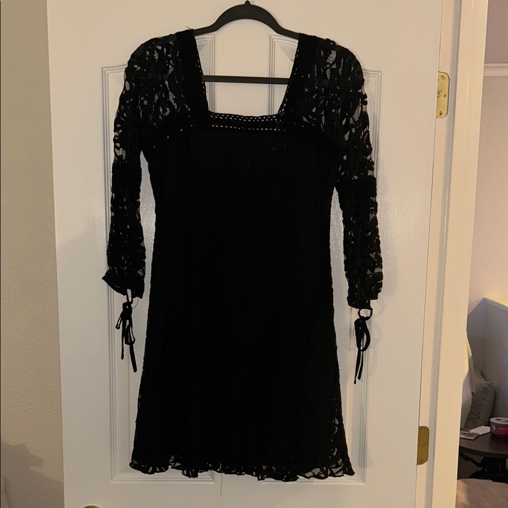 Solitaire Black Lace Mini Dress